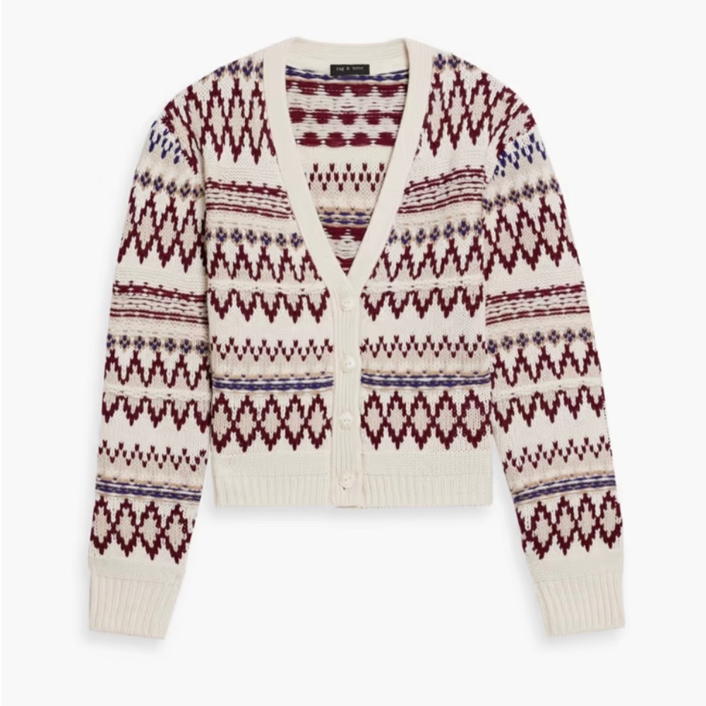Rag & Bone Willow Fair Isle wool cardigan Small